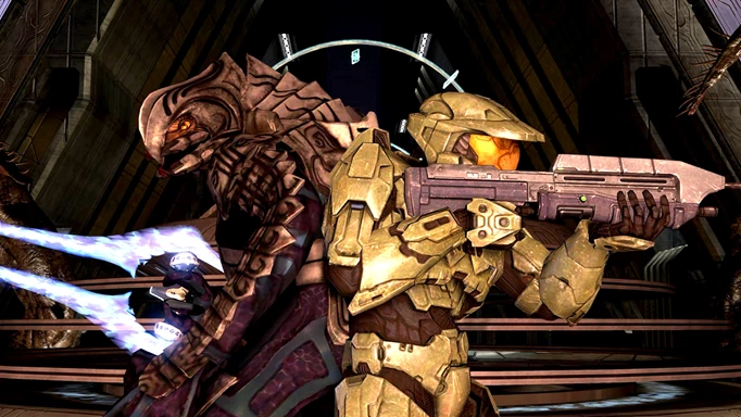 A moment of action from Halo 3