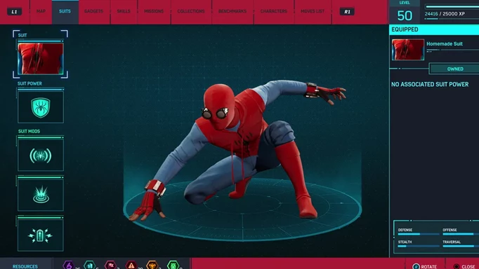 The Homemade Suit in the suits menu