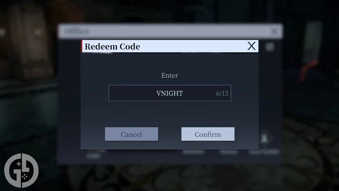 Code redemption screen for Devil May Cry Peak of Combat