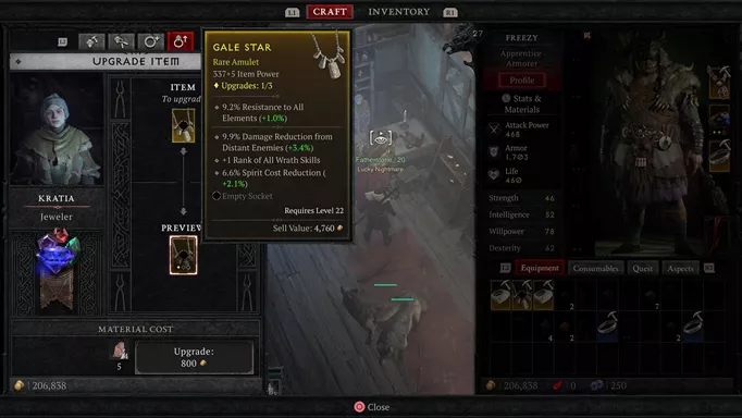 You can also upgrade your accessories with the Jeweler in Diablo 4