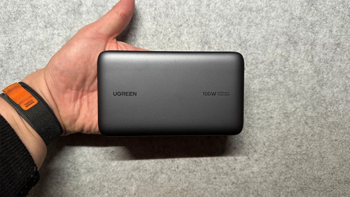 Ugreen PB720 battery bank in reviewer's hand