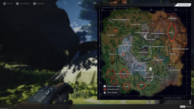 The Cycle Frontier Crescent Falls Map Loot Areas