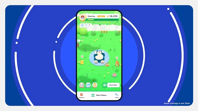 Pokemon Sleep's home screen, the first step in connecting with Pokemon GO Plus + to track sleep