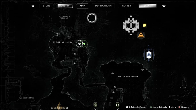 A map showing a location for the Destiny 2 The Pigeon Provides quest.