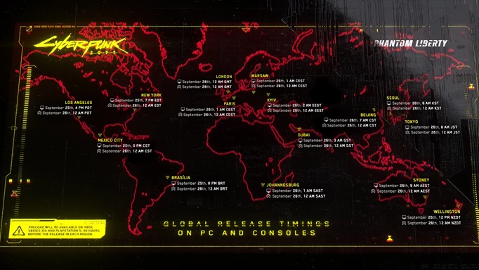 Cyberpunk 2077 Phantom Liberty release time schedule