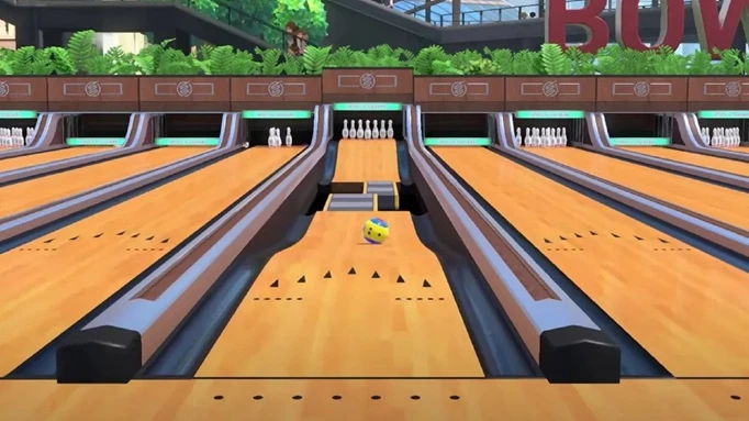A Special Lane in Nintendo Switch Sports bowling.
