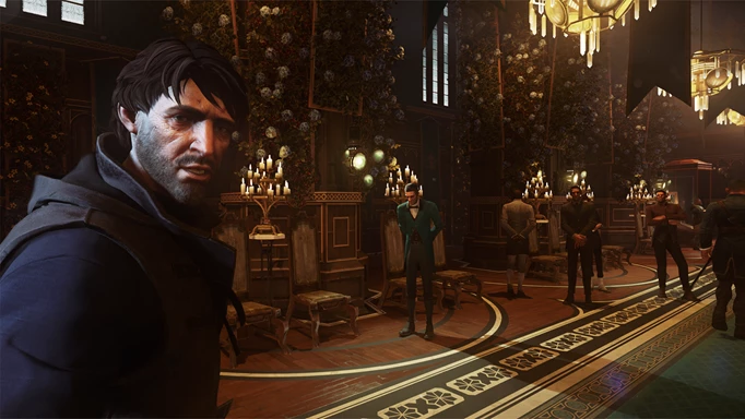 Dishonored 2's Corvo, looking concerned.