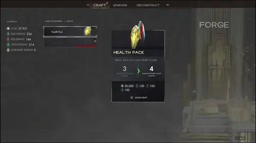 A Health Pack in Immortals of Aveum, your method for increasing how many Health Crystals you can carry