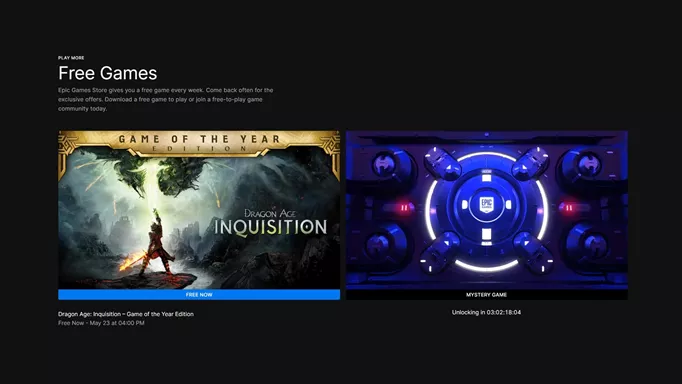 Image of Dragon Age: Inquisition as the free game on Epic Games Store this week