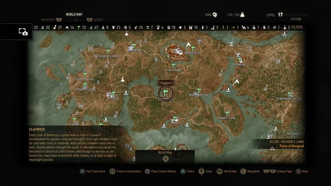 The Witcher 3 Barber Locations claywich