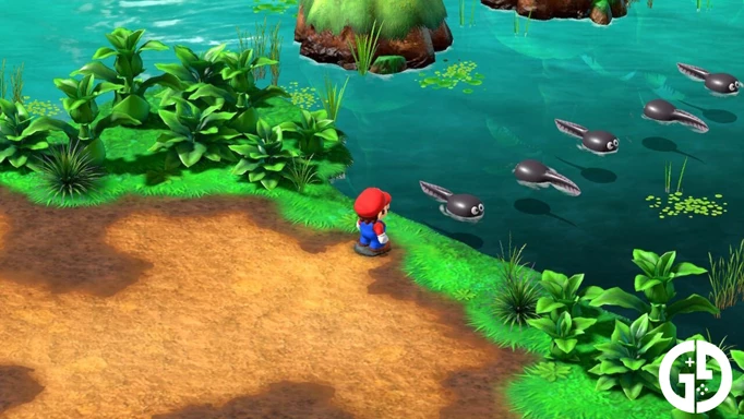 A bridge of tadpoles in Super Mario RPG.