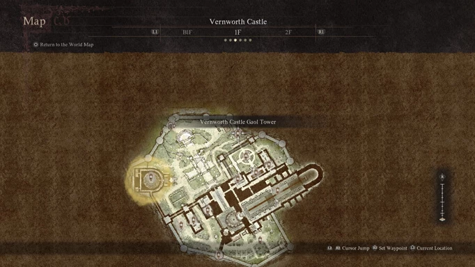 dragon's dogma two map showing where the jail tower is