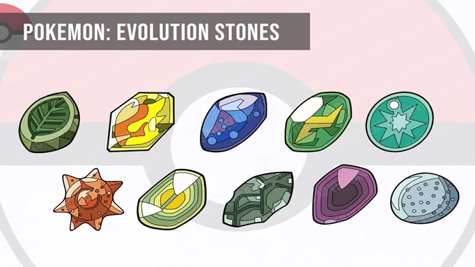Some of the Evolution Stones in Pokemon