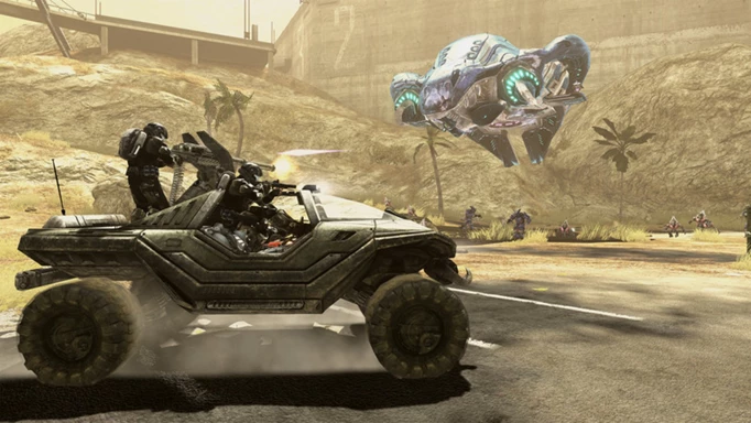 A warthog fighting the Covenant in Halo 3: ODST