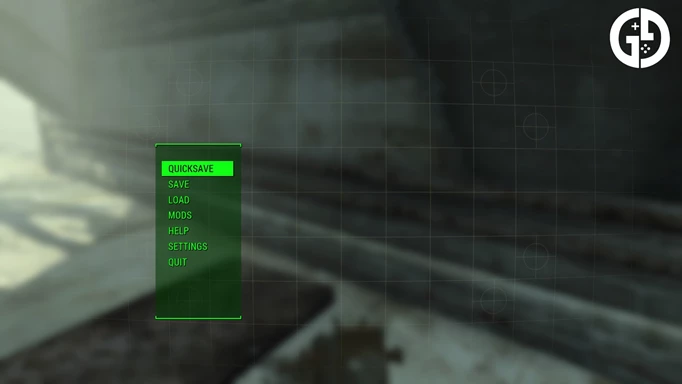 Quicksaving in Fallout 4.