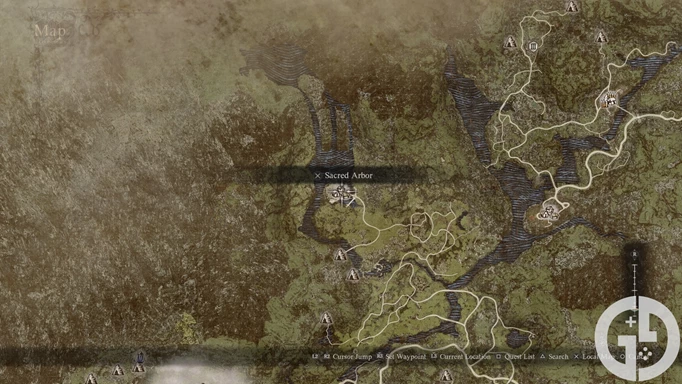 Image showing you where to find the Sacred Arbor for the Elven smithing style in Dragon's Dogma 2