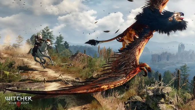 Fighting a Griffin in The Witcher 3