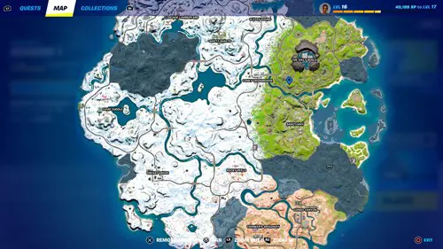 The Fortnite Tall Grass location shown on a map.