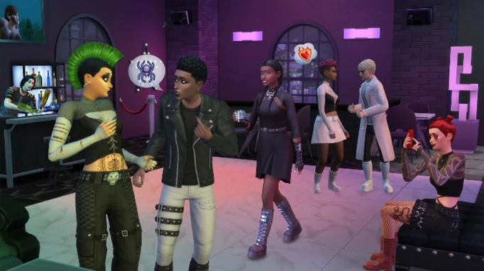 Key art for the Goth Galore kit in The Sims 4