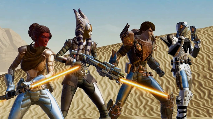 Image of four characters in Star Wars: The Old Republic