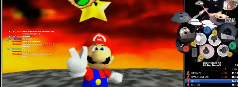 Super Mario 64 Speedrunner Beats The Game With A Drumkit