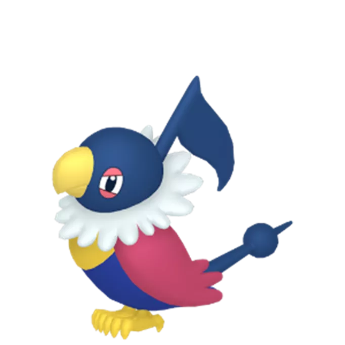 Shiny Chatot, which is in Pokemon GO Tour: Sinnoh