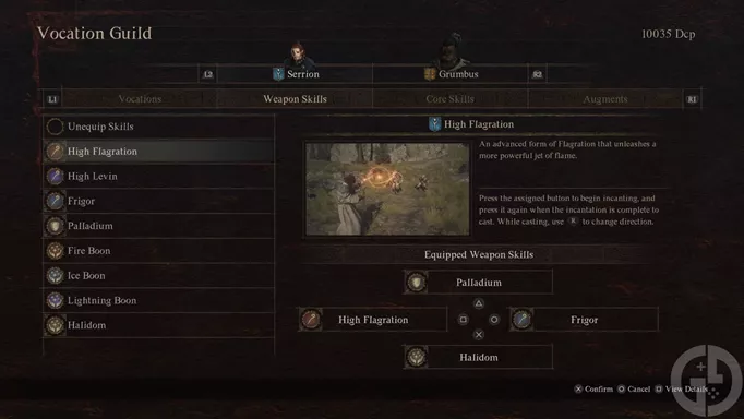 The Weapon Skills for the Mage in Dragon's Dogma 2