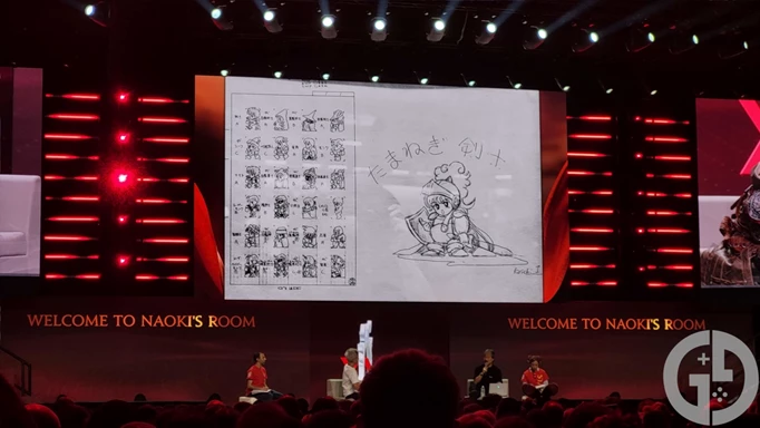 Image of Ishii's illustrations at Final Fantasy Fan Festival London 2023