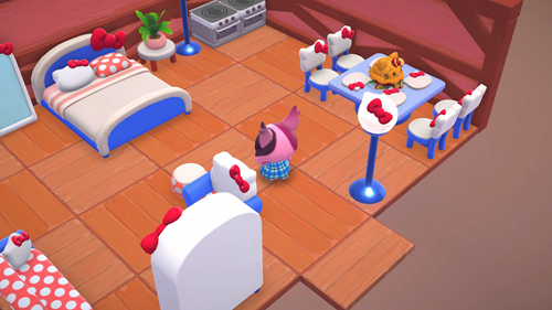 Hello Kitty themed room in Hello Kitty Island Adventure