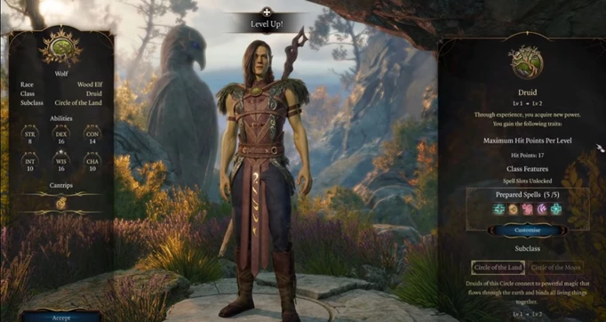Screenshot of the Baldur's Gate 3 Druid class