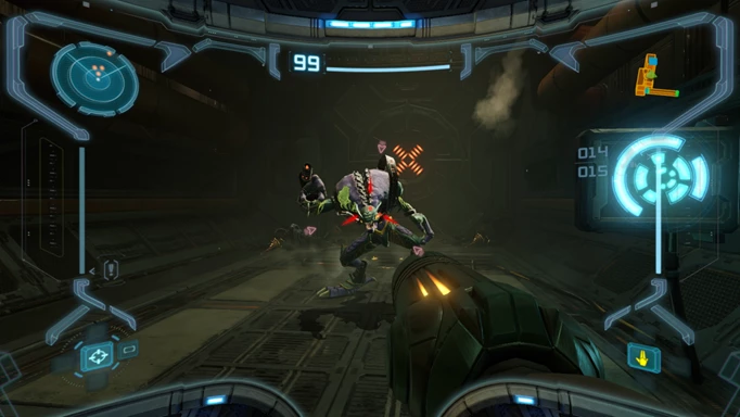 Metroid Prime Remastered Screenshot Showing Combat