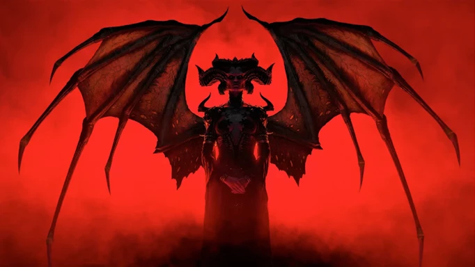 The silhouette of Lilith in Diablo IV.