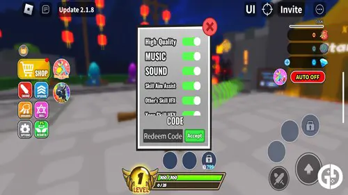 Sword Warriors codes redeem screen