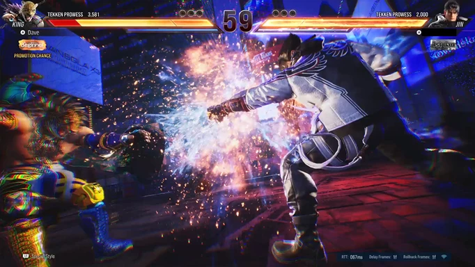 Jin punching King in Tekken 8
