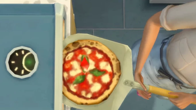 A pizza oven in the sims 4 home chef hustle