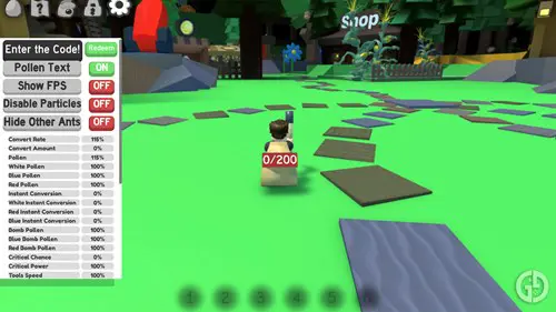 Redeeming a code in Ants Simulator