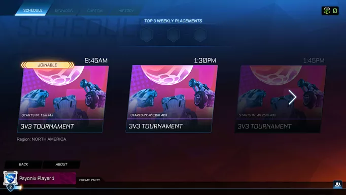 Rocket League tournament times: Full weekly tournament schedule