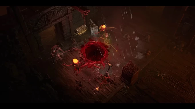 One of the many dungeons in Diablo 4