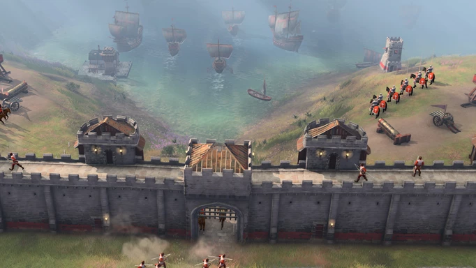 an image a castle in Age of Empires 4, one of the best strategy games like Total War PHARAOH
