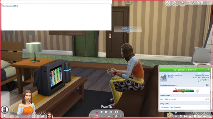 cheats menu on the Sims 4