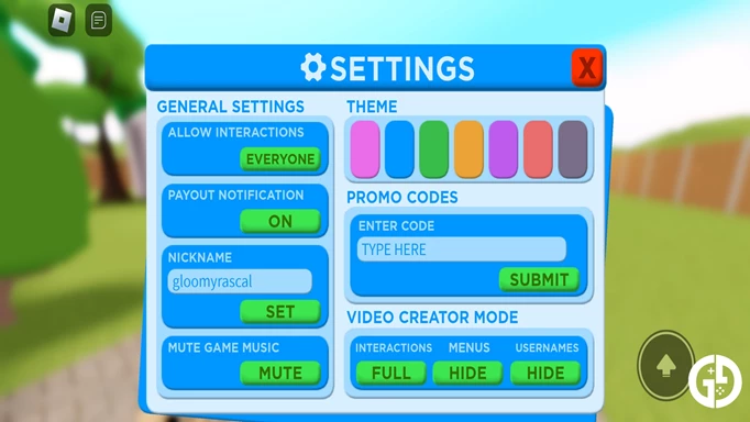 Club Roblox how to redeem codes screen