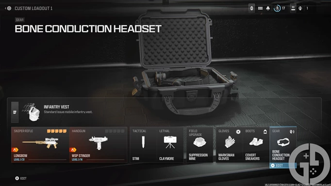 Image of the best equipment for Search and Destroy in MW3, with the Bone Conduction Headset perk featured
