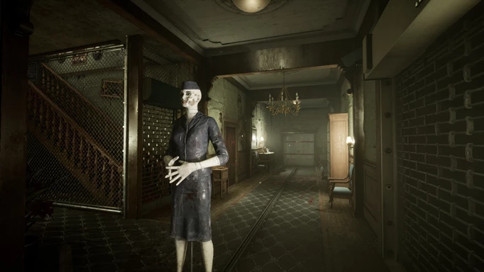Walking down an abandoned orphanage corridor in The Outlast Trials