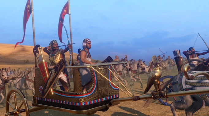 an image of Ramesses in a chariot in Total War Pharaoah