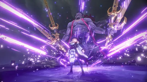 Miyamoto Musashi using her Noble Phantasm in Fate/Samurai Remnant