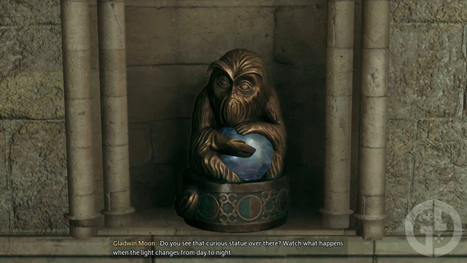 The first Demiguise statue you see in Hogwarts Legacy