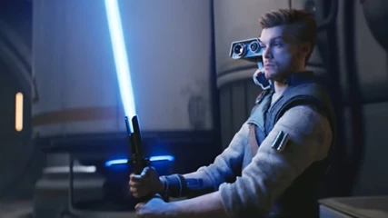 Star Wars Jedi Survivor Featuring Cal Holding Crossguard Lightsaber