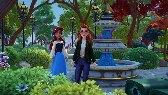 Ariel and a villager in Disney Dreamlight Valley