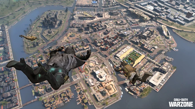 Image of a character paragliding in Warzone 2