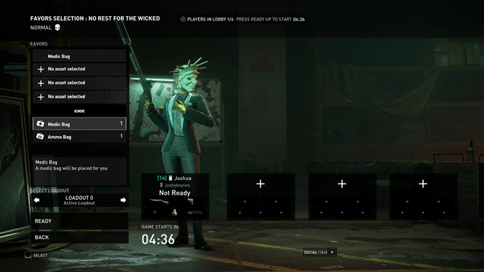 The PAYDAY 3 loadout screen